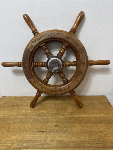 Nautical wooden ship steering - nautical,