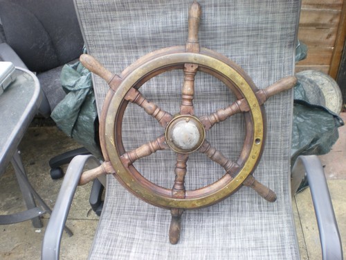 Vintage wood and brass boat - vintage,